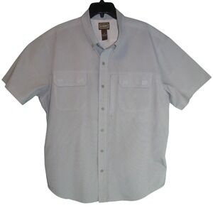 CE Schmidt Workwear Mens XL Grey Micro Check Short Slve Button Down Shirt Vented